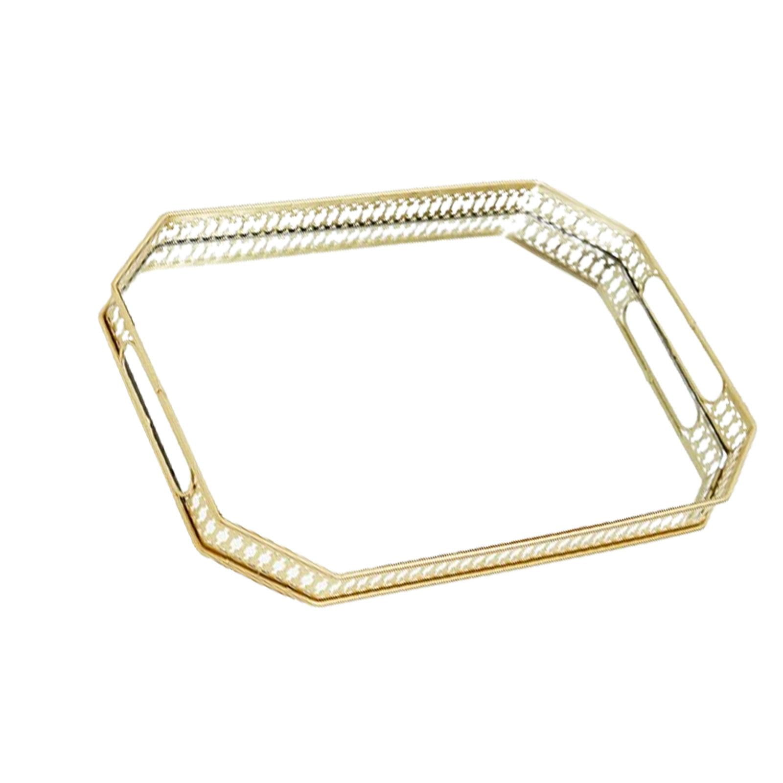 Magideal - Bandeja De Joyería Con Espejo, Bandeja Decorativa Para Tocador, Regalo Multifunción, Bandeja Para Botella De Perfume Cosmética, Para Servir Té Y Café, Talla C