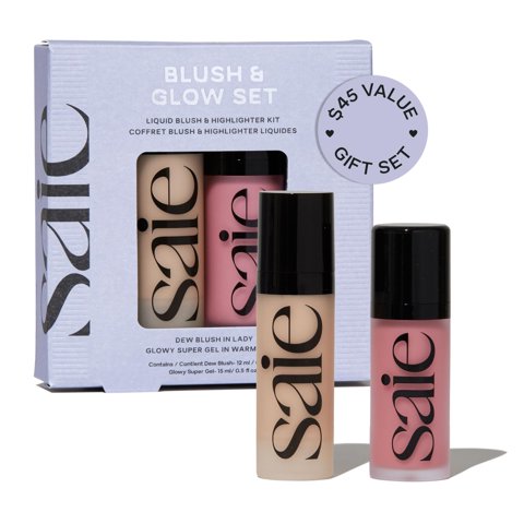 Kit De Maquillaje Saie Rubor Líquido Y Iluminador Glow
