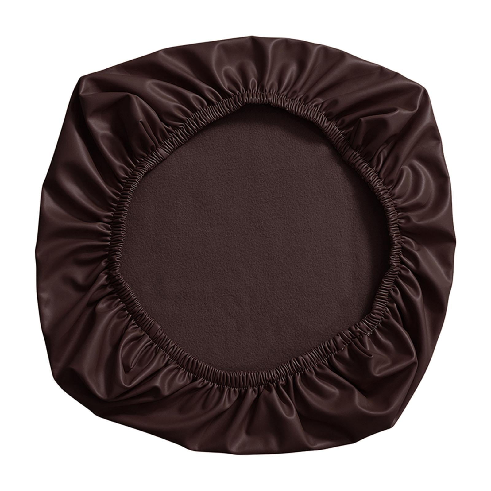 Magideal - Funda De Asiento De Silla Simple, Funda Elástica Antipolvo Extraíble De 15-20 Pulgadas, Cuero Pu Antideslizante Para Cocina, Oficina, , Taburete , Café 38-52cm