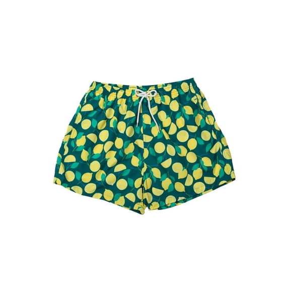 Traje De Baño Estampado Amarillo Short Niño 4