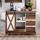 thumbnail image 2 of K&K 55.5" Farmhouse Kitchen Island with Drop Leaf, Kitchen Storage Island with Barn Door, Power Outlet, Rolling Kitchen Cart on Wheels with Spice Rack, for Home, Kitchen, Dining Room, White, 2 of 3