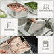 thumbnail image 3 of Xiao Hua Contenedor de Almacenamiento de Alimentos de Acero Inoxidable, Caja bento para Almacenamiento de Alimentos, Tapa de Silicona a Prueba de Fugas, Lavable en Lavavajillas, 3 Piezas, Tamaño, 3 of 4