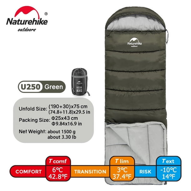 Naturehike Hooded Sleeping Bag, Ultralight Lightweight Waterproof Cotton Sleeping Bag For Hiking Climbing, Outdoor Camping Accessories, Super Foot Bowl Spectators & Super Sunday Party Goods