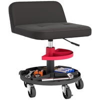 Taburete Mecánico Homcom Rolling De 300 Kg De Capacidad Con Respaldo