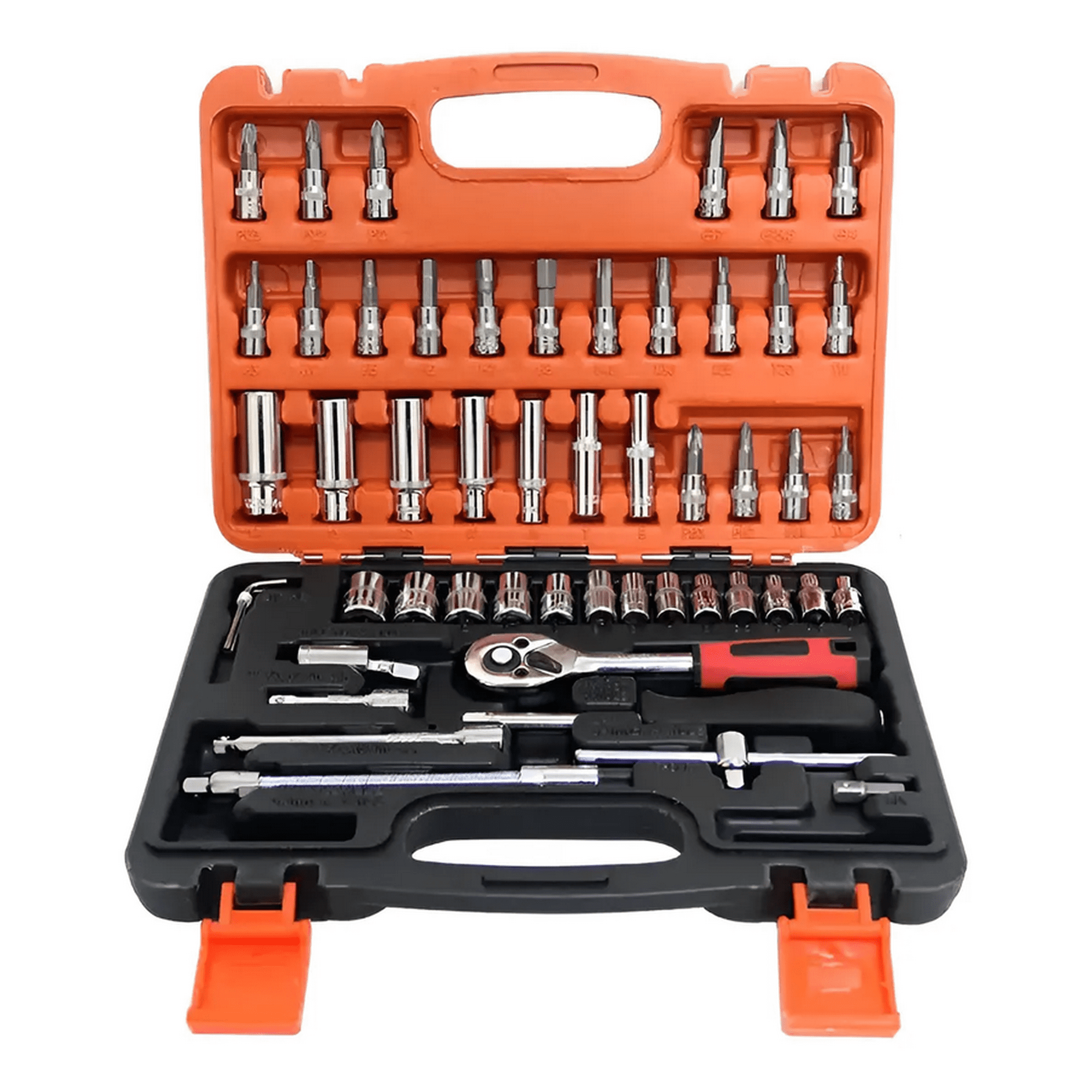 Genérico - Caja Herramientas Set Kit Juego Dados Chicharra Llaves Corona 53 Piezas Tecnopro