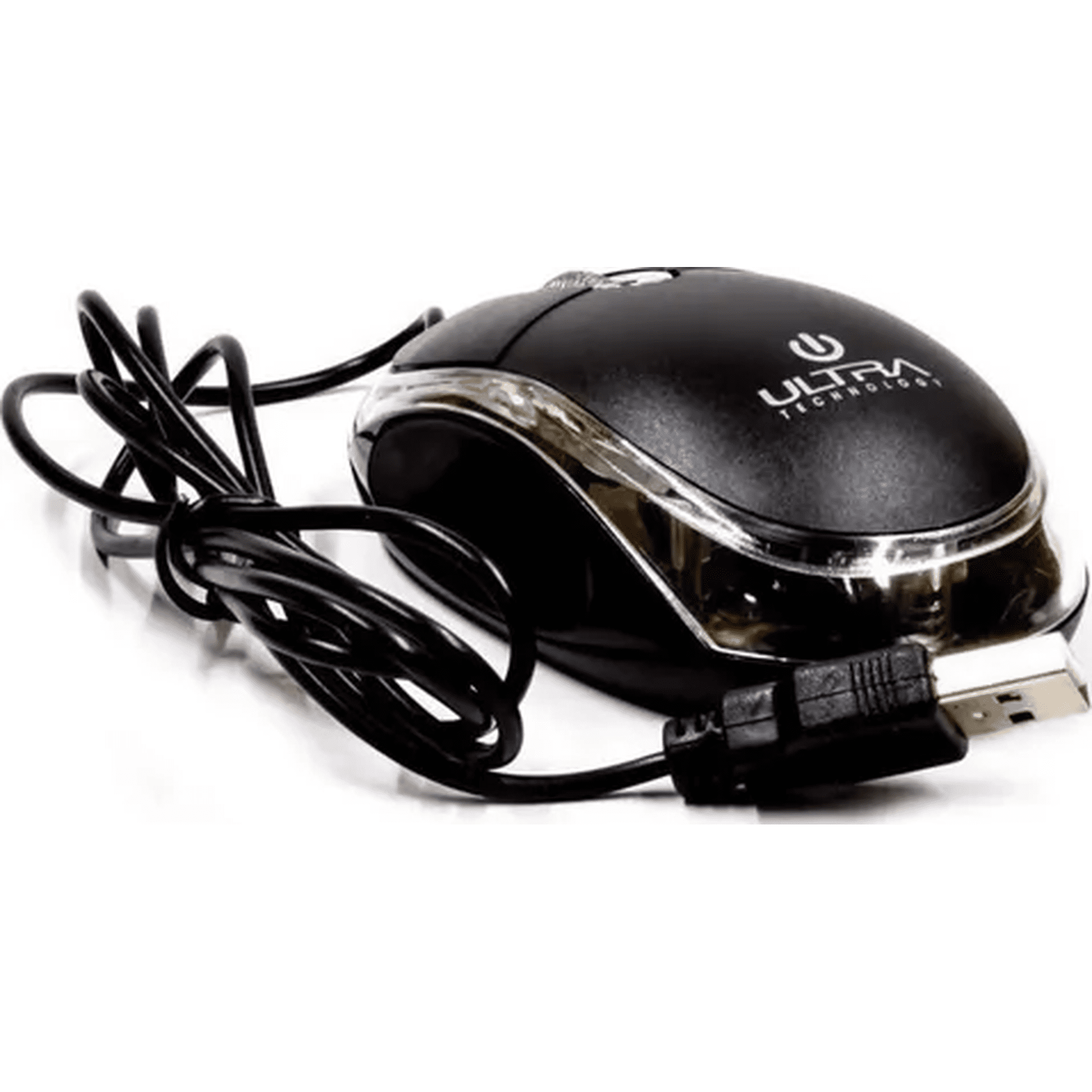 Genérico - Mouse Óptico Usb Transparente Ultra Negro