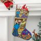 thumbnail image 2 of Maya y Miguel Tema: Calcetines de Navidad, fino lino blanco para colgar en escaleras y chimenea, decoración navideña para el hogar, regalo de Navidad.54cm×38cm, 2 of 5