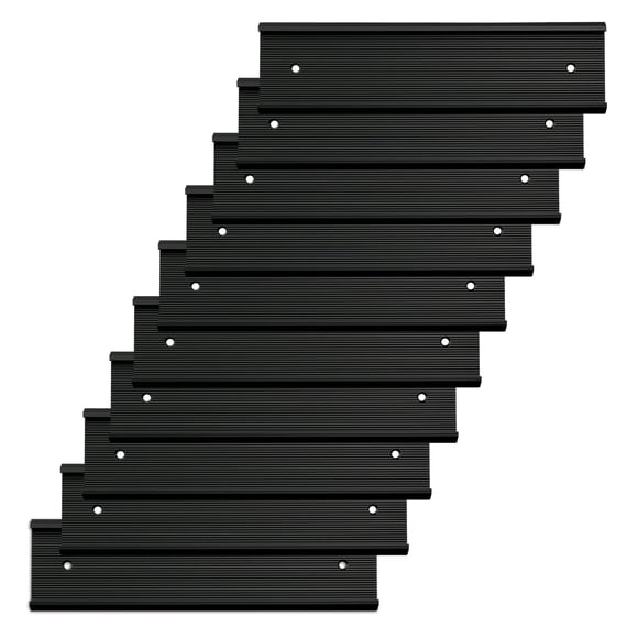 Porta placas SINYUDUN de aluminio 5 x 20 cm, negro, paquete de 10