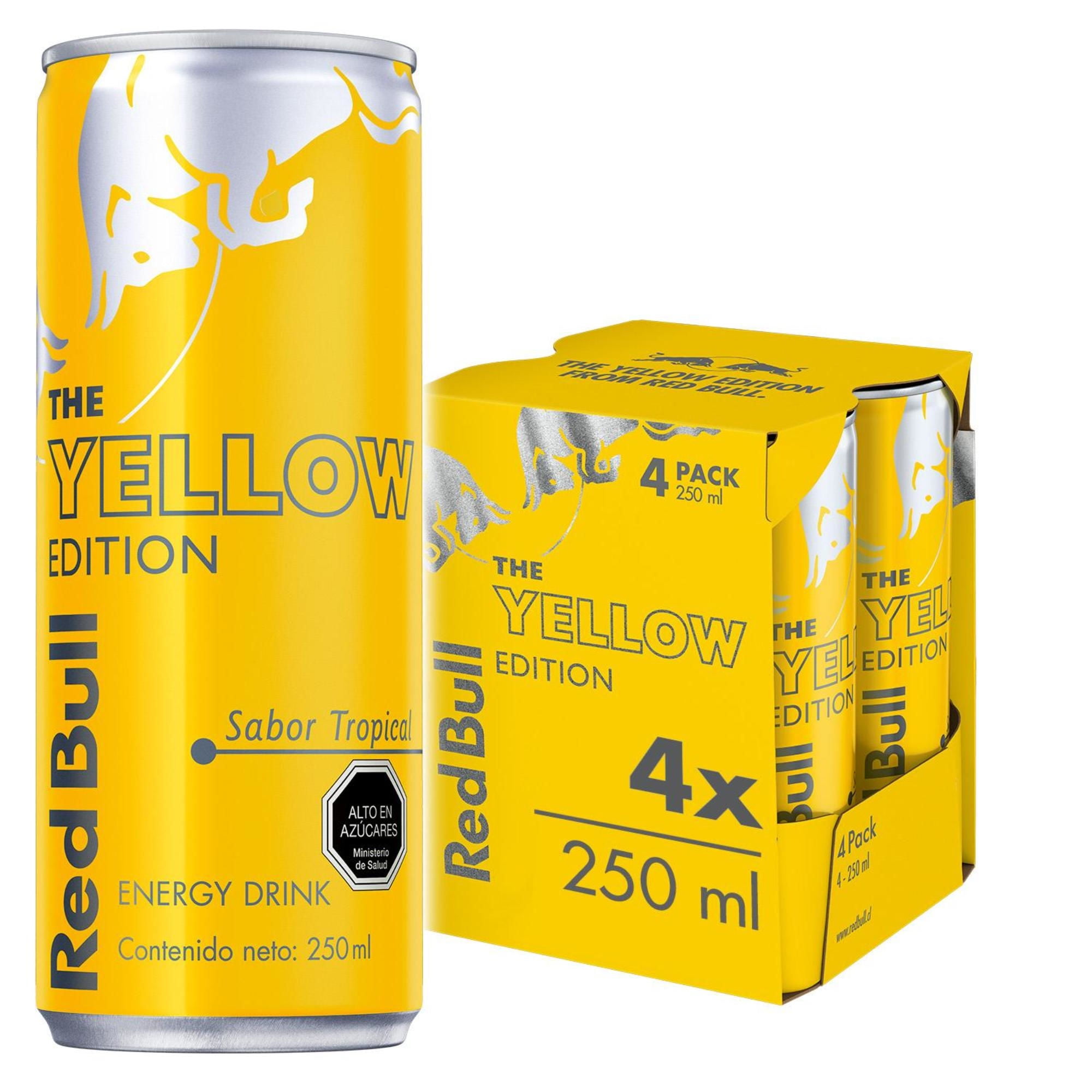 Bebida Energética The Yellow Pack 4 Un Lata 250 ml Red Bull
