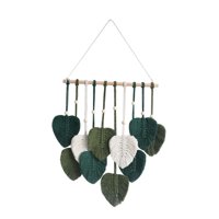 Bothyi - Tapiz Colgante De Pared De Macramé Con Hojas, Elegante, Para Telón De Fondo, Apartamento, Sala De Estar, Verde