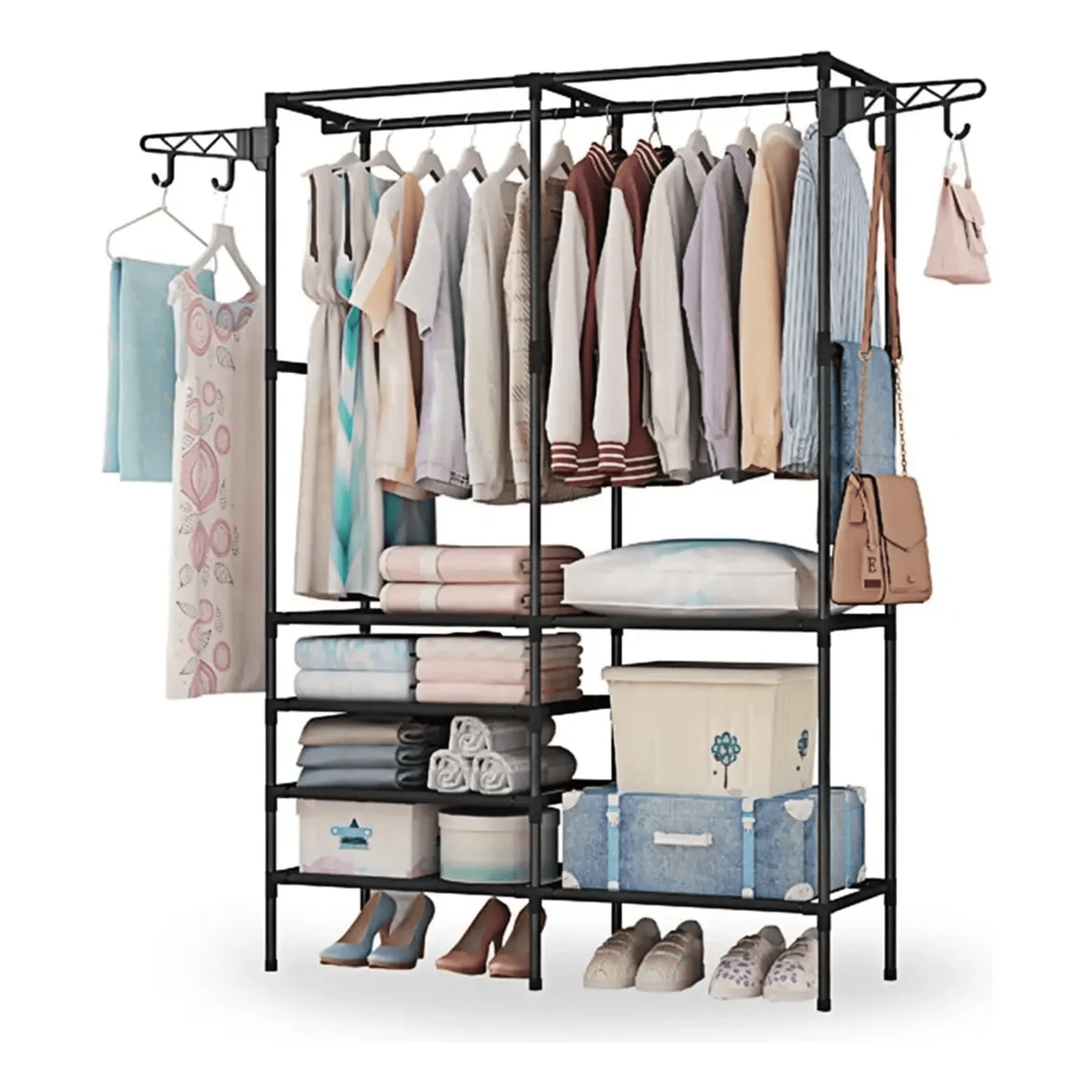 Tecnohogar - Closet Organizador Colgador Perchero Estantes Multifuncional