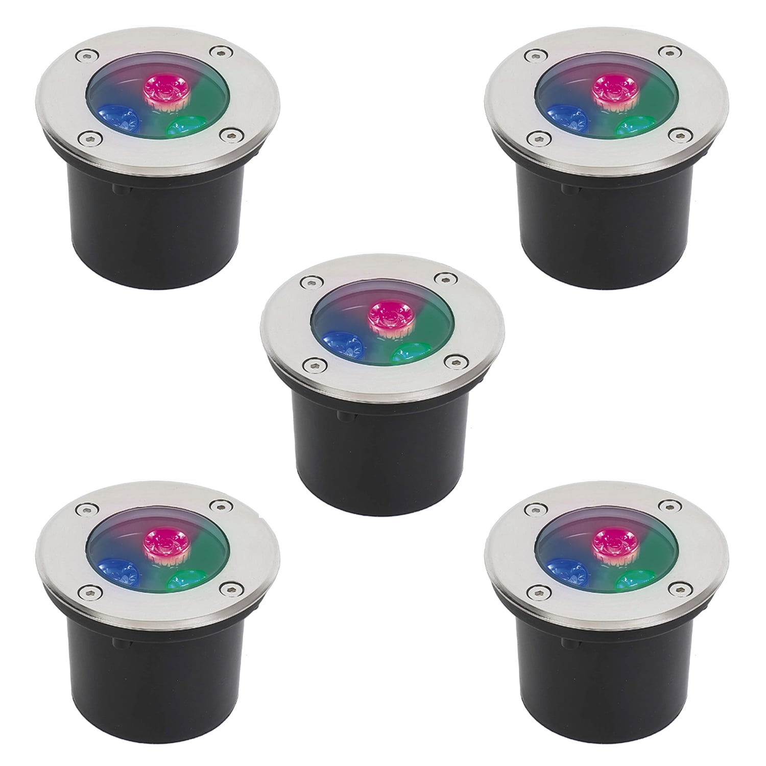 Hb Led - Pack 5 Foco Led Piso 3w 220v Rgb