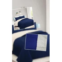 Casadeliacl - Cubrecama Quilt Sherpa 2Pl Azul Marino Sólido Moderno Y Elegante