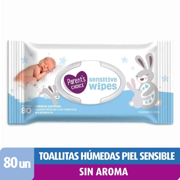 Toallitas Húmedas Parent's Choice Piel Sensible, 80 Un