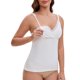 thumbnail image 1 of INSPIRE CHIC Camiseta de lactancia materna con tirantes ajustables, encaje cruzado, acolchada para amamantar, talla L, color blanco, 1 of 5