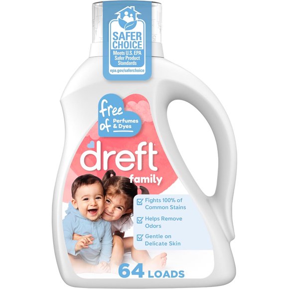 Detergente Líquido Dreft Family Sin Fragancia, 64 Lavados