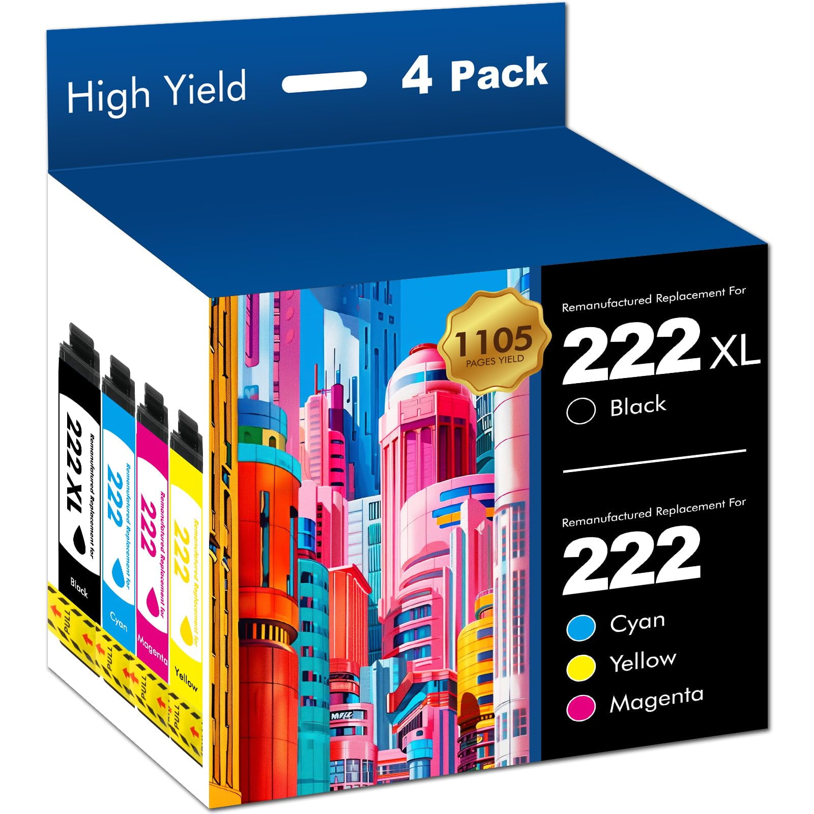 Toner Bank - Cartuchos De Tóner 222xl 222 Para Epson Xp-5200 Wf-2960