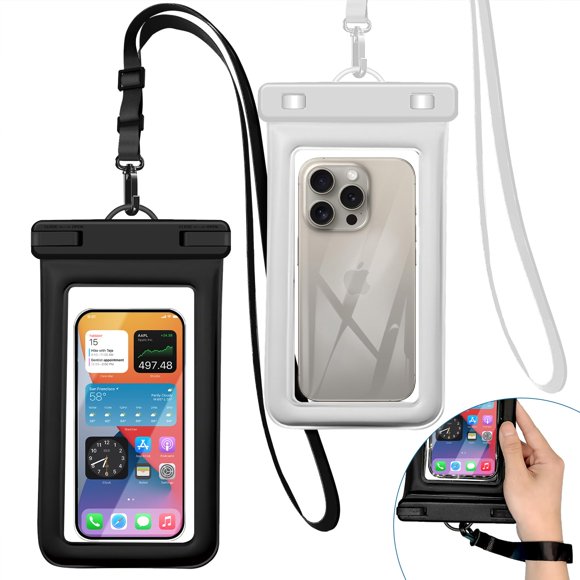 Funda flotante impermeable para teléfono Heliosea de 7,2 pulgadas, paquete de 2