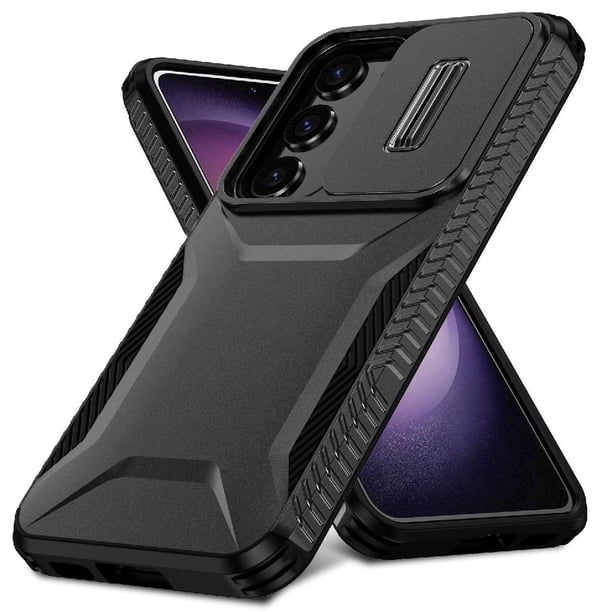Funda Resistente para Samsung Galaxy S23 FE con Tapa Deslizante y Protección Militar Negro