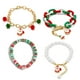 thumbnail image 1 of Juego de 4 pulseras navideñas coloridas para mujeres y niñas, regalo de joyería navideña., 1 of 7