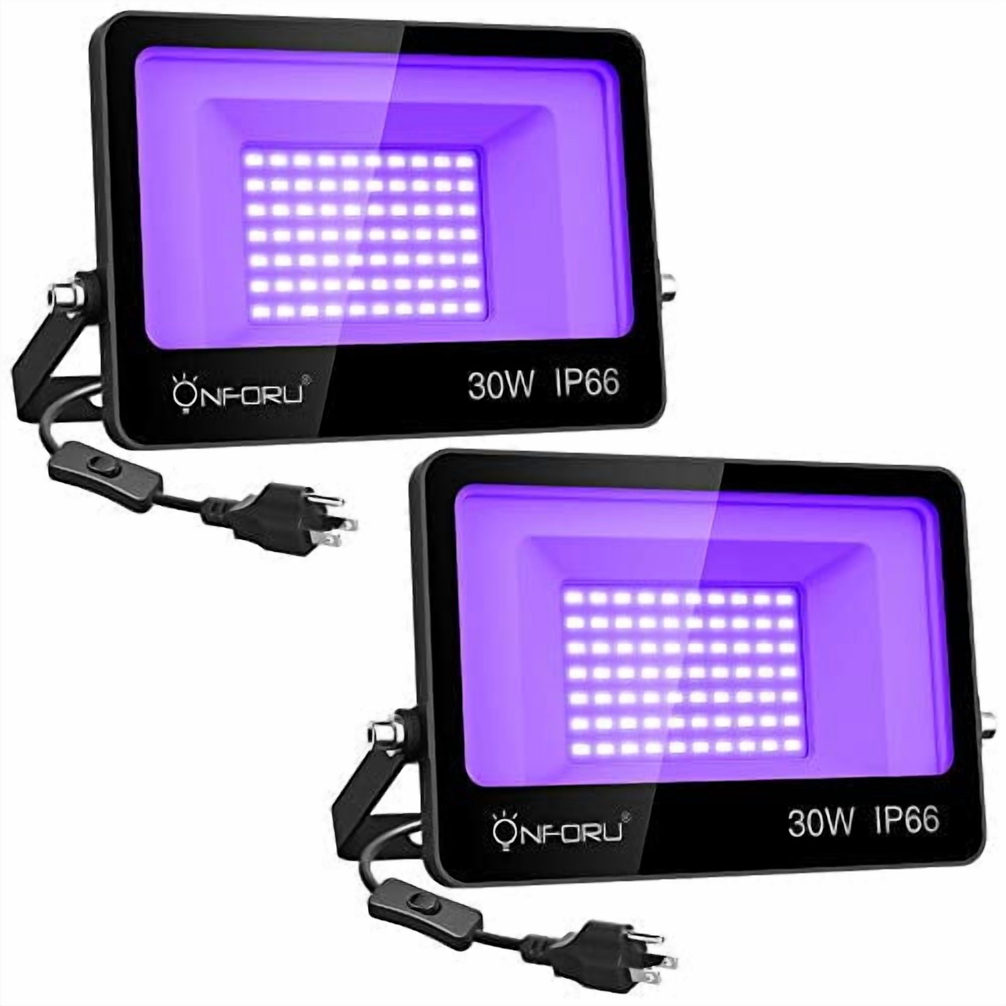 Blacklight Flood Light Onforu, Paquete De 2 Luces Led Negras De 30 W
