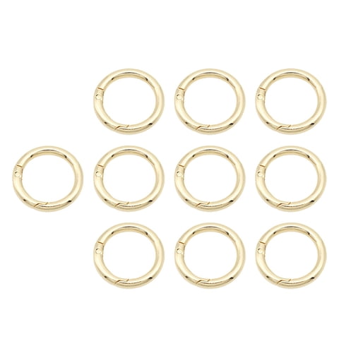 Magideal - 10 Uds. O De Resorte, Mosquetón Redondo De Aleación De Zinc, Hebilla A Presión, Clip De Ganchos, Accesorios De Bricolaje Para , Bolso, , Oro 10X Oro 27Mm