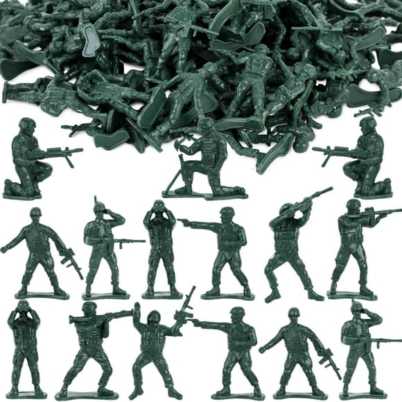 Figuras de plástico MCPINKY de Toy Soldiers para hombre, 100 unidades, de color verde