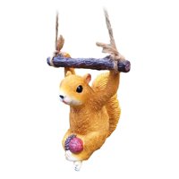 Ioensy - Escultura De Ardilla Colgante De Resina, Estatua De Ardilla De Jardín Para Patio, Oficina Y Hogar