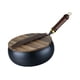 thumbnail image 4 of Wok De Hierro Para El Hogar Sin Revestimiento Con Mango De Madera, Sartén De Fondo Plano De 24 Cm, 4 of 5