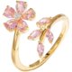 thumbnail image 1 of Anillo Kokoma ajustable de flor y hoja con zirconia cúbica, 1 of 3