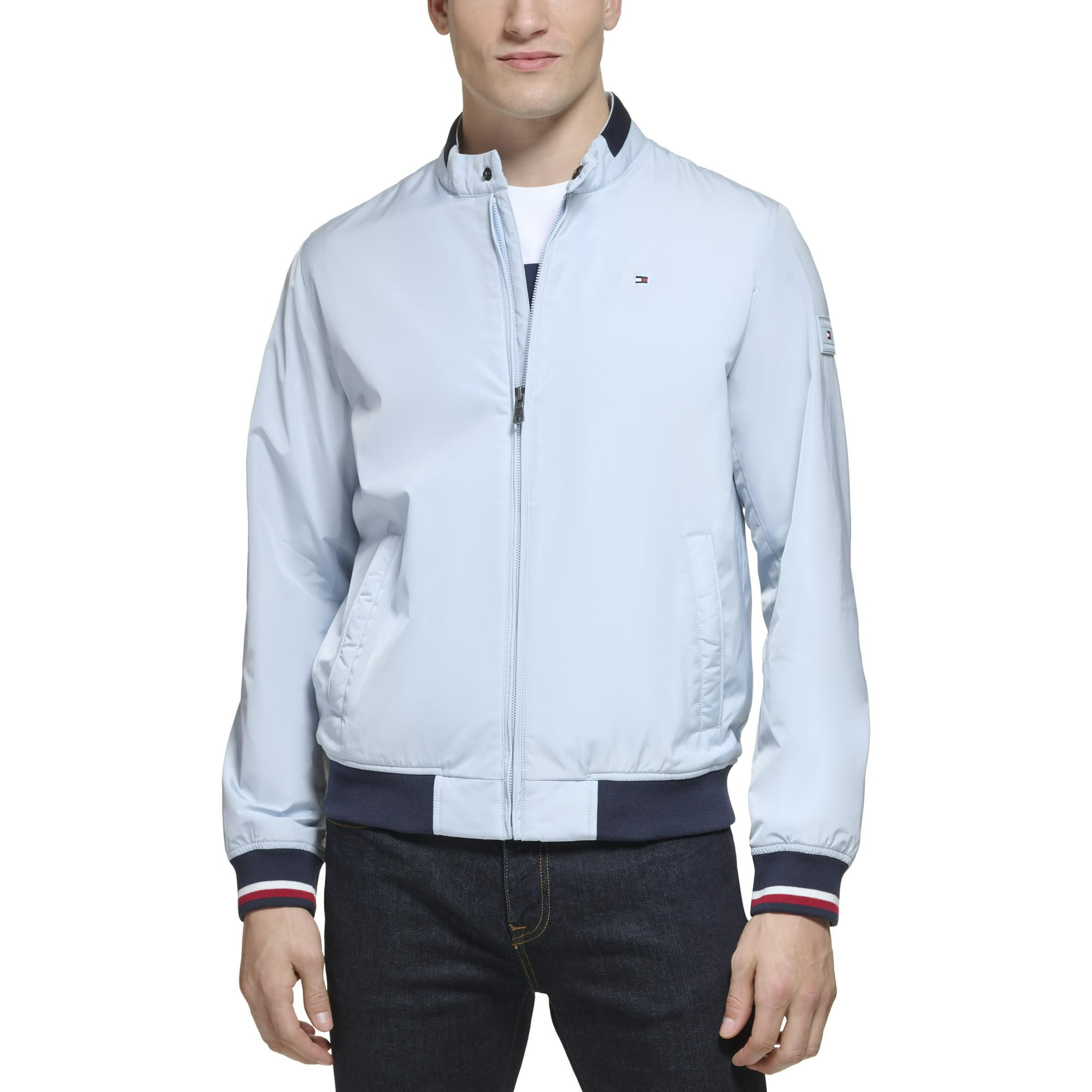 Chaqueta Tommy Hilfiger, Ligera, De Punto Acanalado, Azul