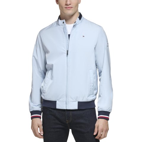 Chaqueta Tommy Hilfiger, Ligera, De Punto Acanalado, Azul
