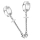 thumbnail image 3 of Pendientes Cruzados Con Clip De Oreja Sin Piercing Estilo Punk Rock De 2 Piezas 64 Mm Plateado, 3 of 5