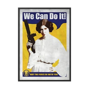 Creango - Cuadro Poster Enmarcado Star Wars Princesa Leia Decorativo