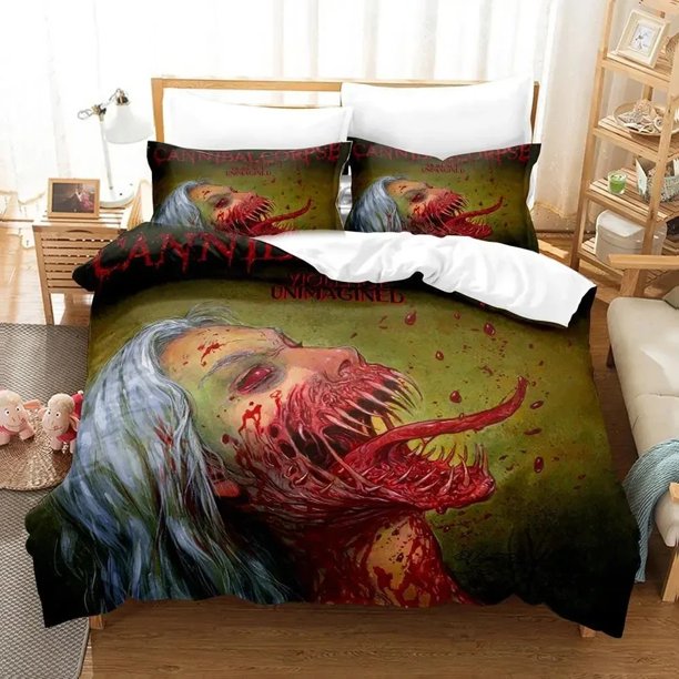Cannibal Corpse Bedding Set Duvet Cover Bed Set Quilt Cover Pillowcase Comforter Size Boys Adult Bedding Set Bed Sheets