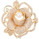thumbnail image 4 of Mujeres latón circón cristal perla flor broche solapa pin cuello consejos rojo, 4 of 5