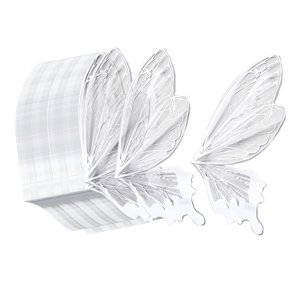 Bothyi - 80 Piezas De Papel De Regalo De Flores, Papel De Embalaje De Alas De Mariposa Para Cumpleaños, Color Blanco