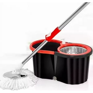Topdeco - Mopa Giratoria Spin 360° Acero Inoxidable + 1 Mopa Repuesto