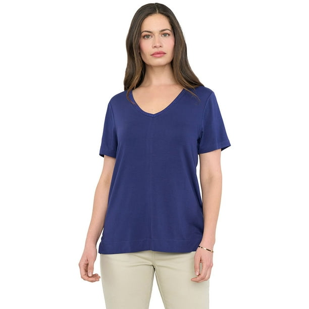 Polera Mujer Cinta Brillos Navy Corona
