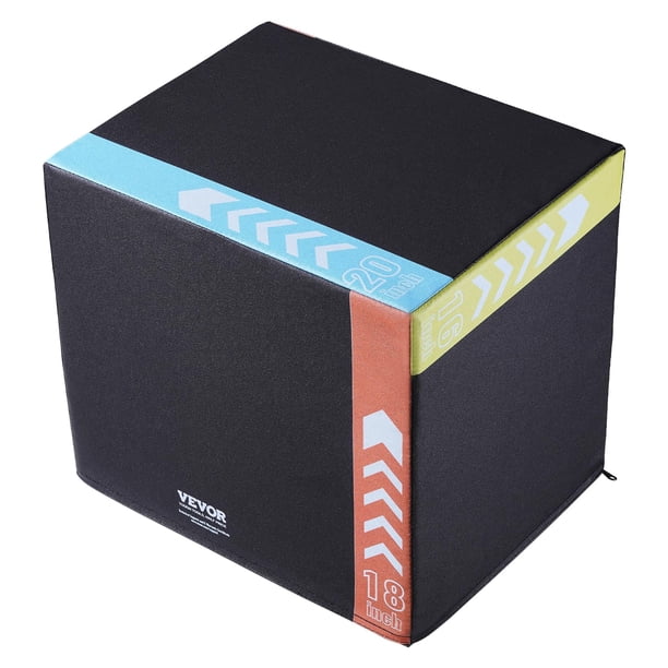 Jump Box VEVOR 3 en 1 con plataforma pliométrica de algodón, color negro, 20 x 46 x 41 cm