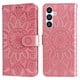 thumbnail image 4 of Funda tipo cartera FOXDOCK para Samsung Galaxy A34 5G , diseño girasol en relieve, cuero PU, cierre magnético, soporte y tarjetero, 4 of 5