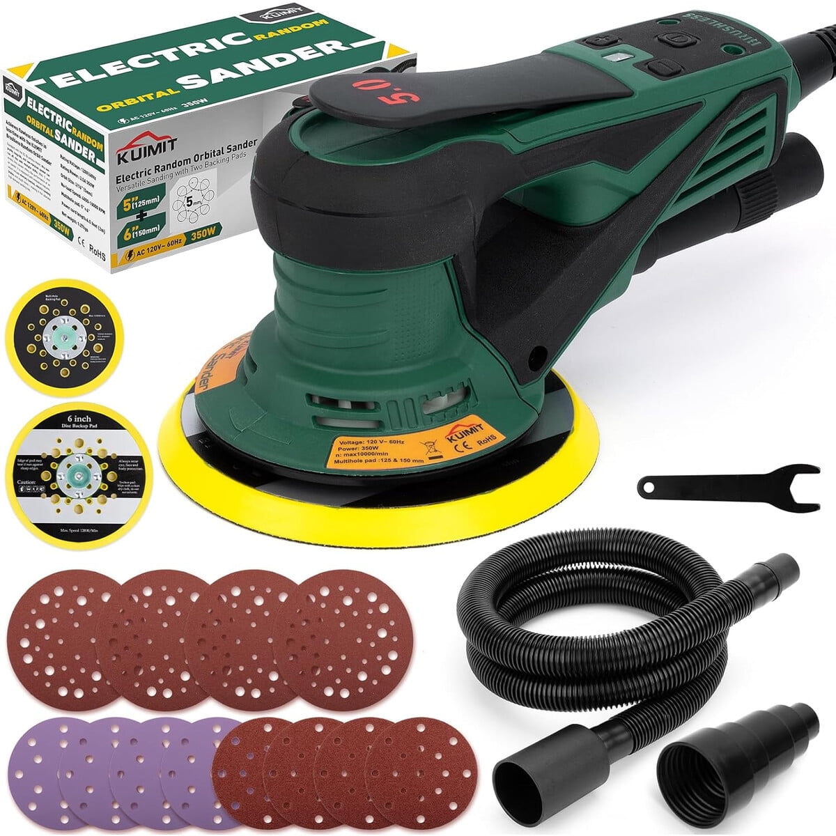 Lijadora Orbital Kuimit 350w Brushless 56 Pulg 10000rpm