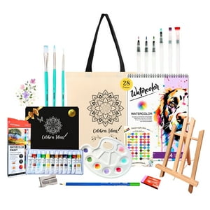 Celebra Ideas - Set De Arte Pinturas Acuarelas Kit De Arte 28 Pcs