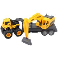 D663 - Camión De Juguete Remolque A Fricción Con Excavadora - Ps