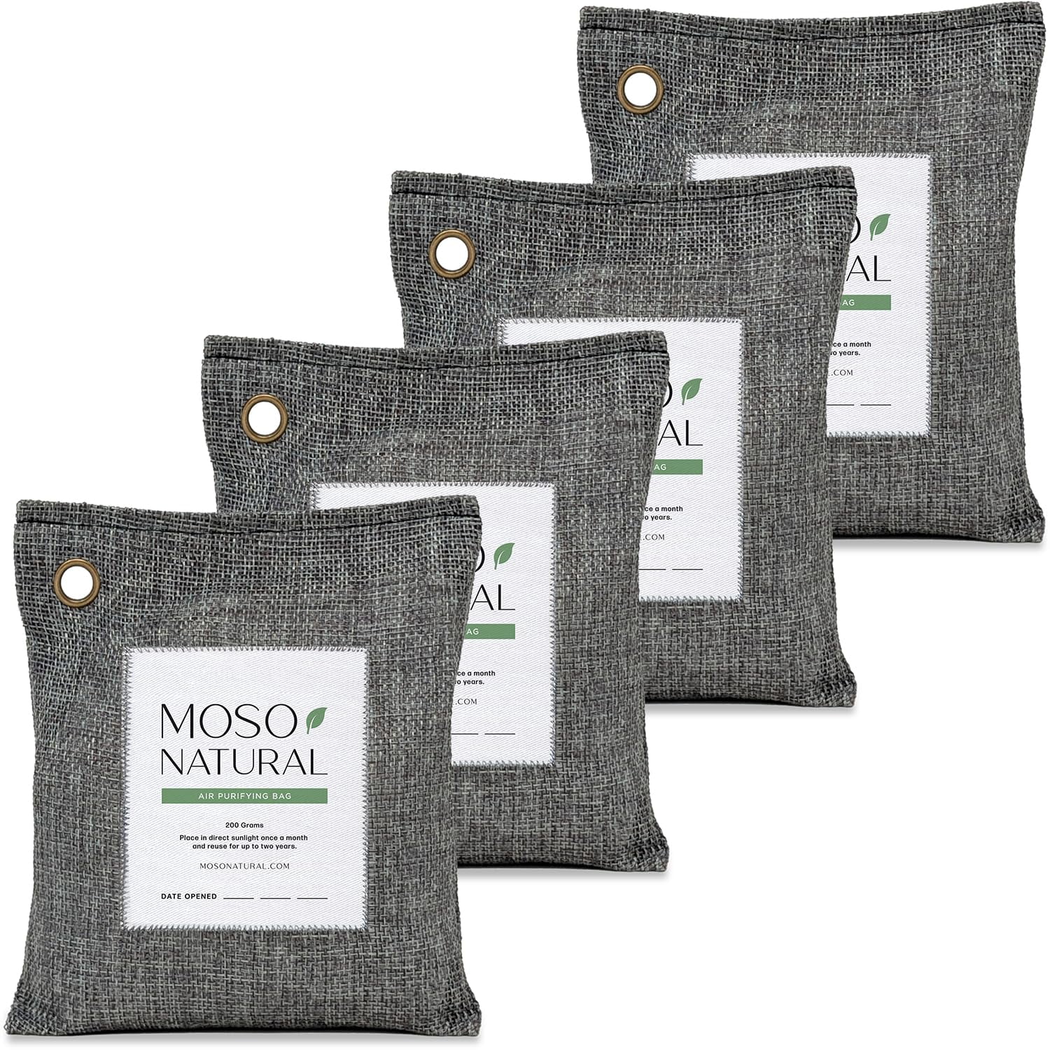 Bolsa Purificadora De Aire Moso Natural, 200 G (paquete De 4), Carbón De Bambú