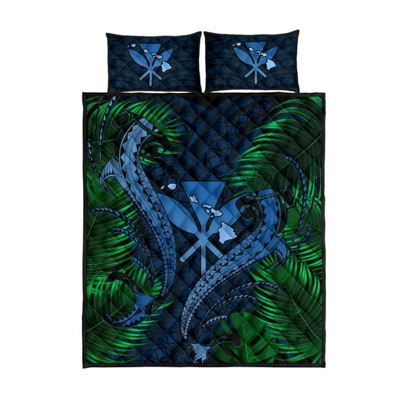 Juego De Cama Hawái Tiburón Polinesio Tropical Pastel Sencillo