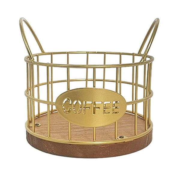 Soporte Para Cápsulas De Café Cesta Para Cápsulas De Café Independiente Para Cafeterías Encimera Familia Dorado