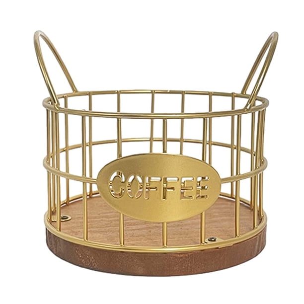 Soporte Para Cápsulas De Café Cesta Para Cápsulas De Café Independiente Para Cafeterías Encimera Familia Dorado