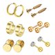 thumbnail image 2 of 6 Pares De Tachuelas Para El Oído Curve Barbell Helix Inoxidable Piercing Ear Jewelry Gold, 2 of 5