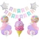 thumbnail image 1 of Set, Cartoon Ice Cream Aluminum Film Balloon Flag Pulling Set Cake, Birthday Decoration, Party Decoration Supplies, Aluminum Film Balloon, Birthday Photo Prop, Birthday Party Anniversary Party Scene D, 1 of 3